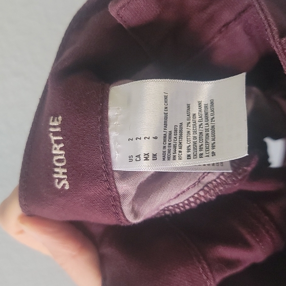 American Eagle Outfitters - Maroon Stretch Shortie - Size 2 - Picture 9 of 10